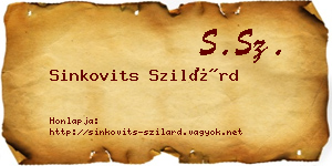 Sinkovits Szilárd névjegykártya