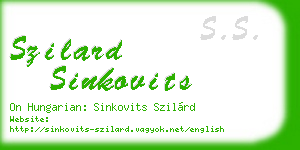 szilard sinkovits business card