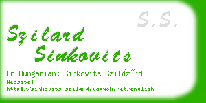 szilard sinkovits business card